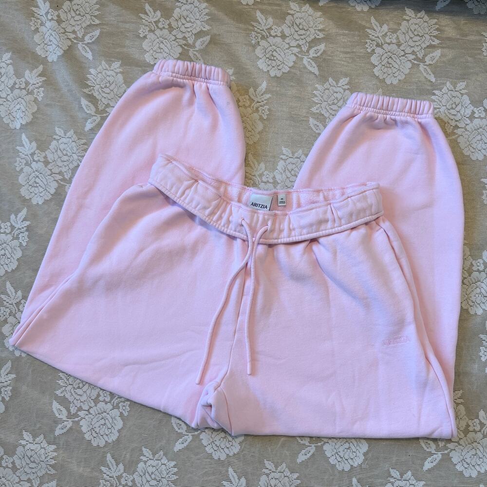 Aritzia Sweatfleece Pink Boyfriend Sweatpants Size M